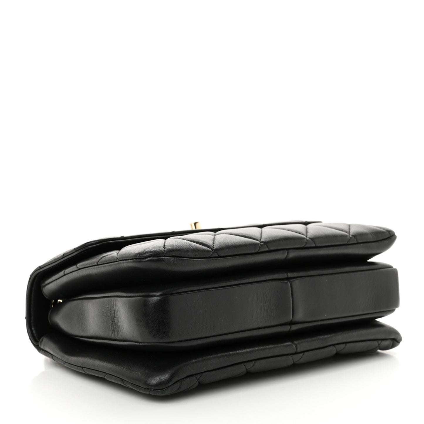 Lambskin Quilted Small Trendy CC Dual Handle Flap Bag Black