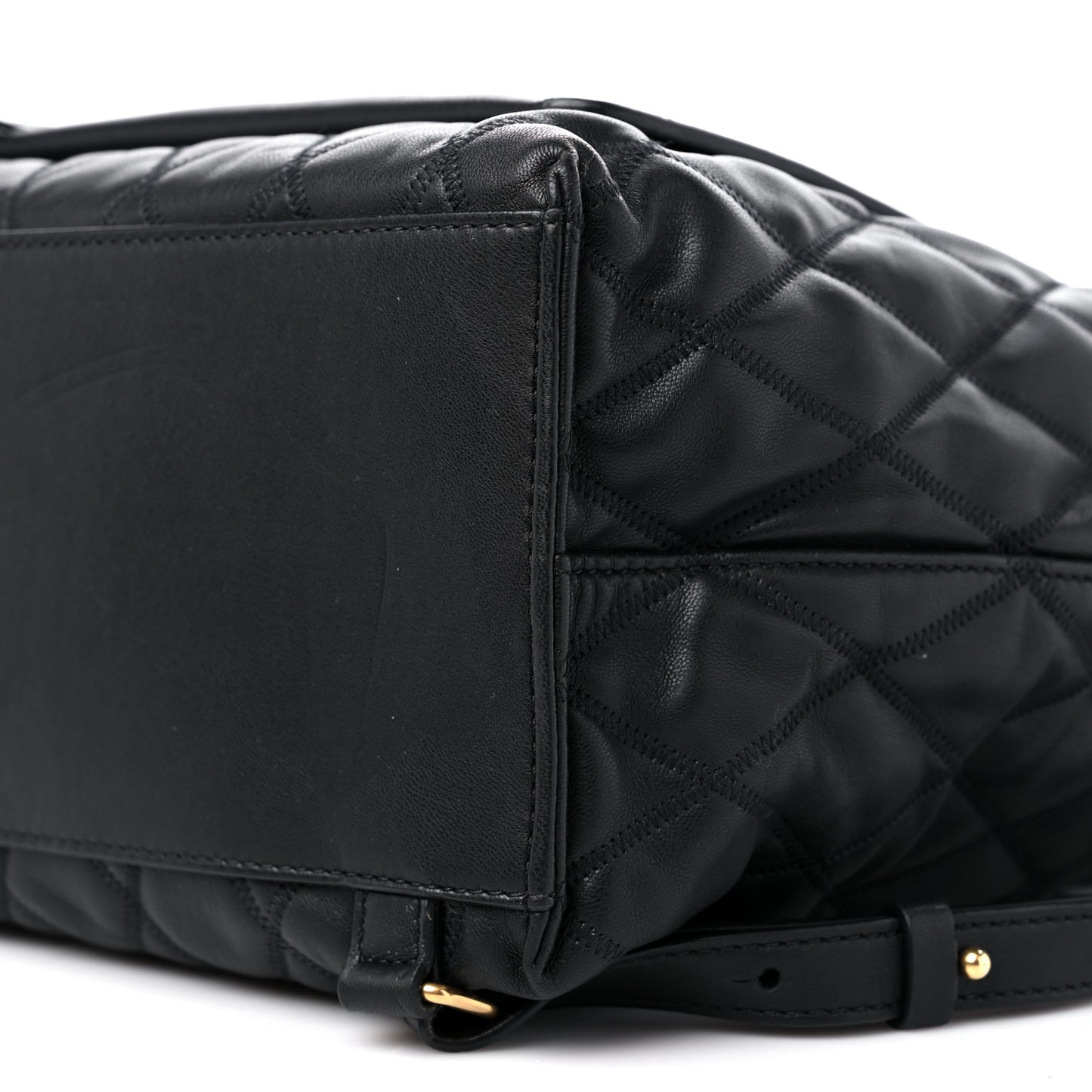 Rubberized Canvas Quilted Duo Backpack Black