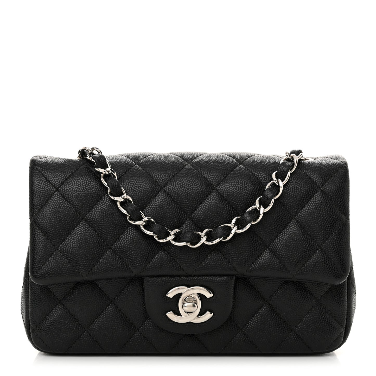 Caviar Quilted Mini Rectangular Flap Black