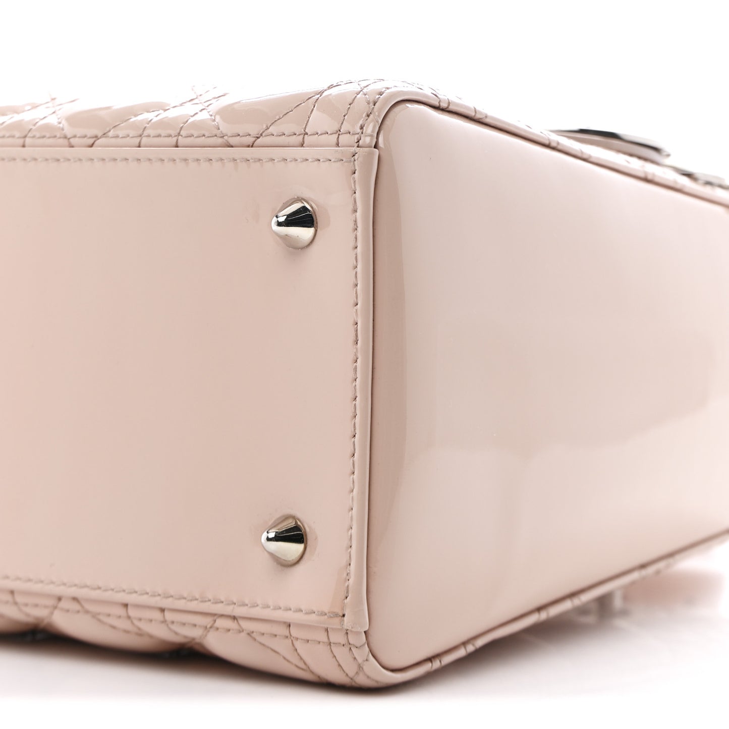 Patent Cannage Medium Lady Dior Rose Clair