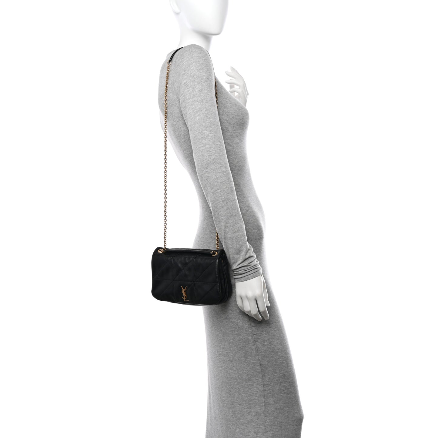 Lambskin Matelasse Monogram Mini Jamie 4.3 Black