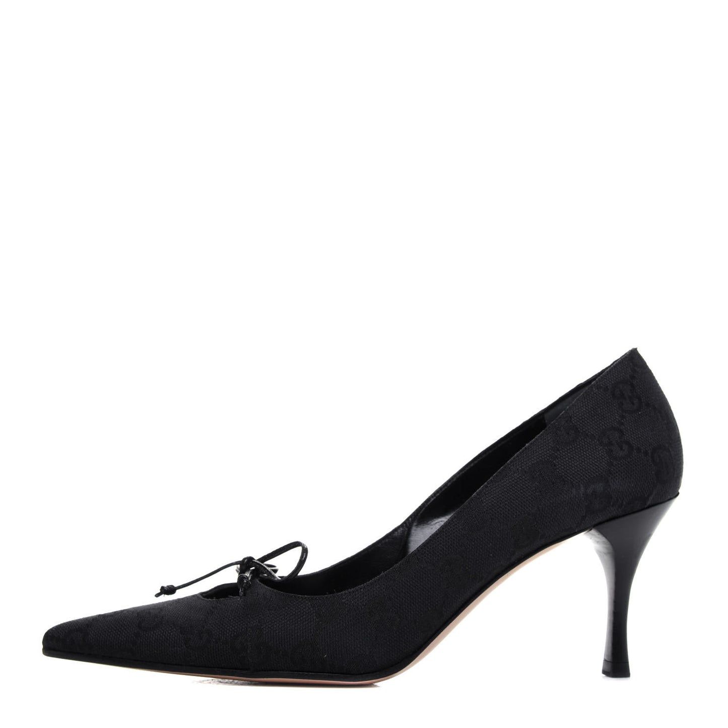 Fabric Monogram Mid-Heel Pumps 36.5 Black