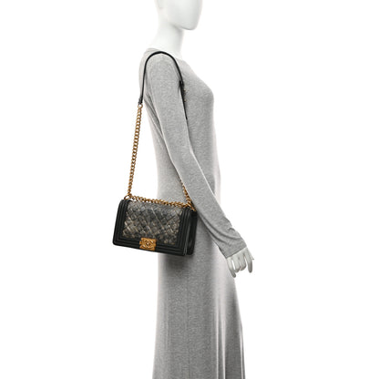 Chanel Metallic Crumpled Goatskin Medium Boy Flap Black Gold 2 of 10