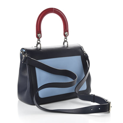 Christian Dior Smooth Calfskin Small Tri-Color Be Dior Flap Navy Blue 3 of 9