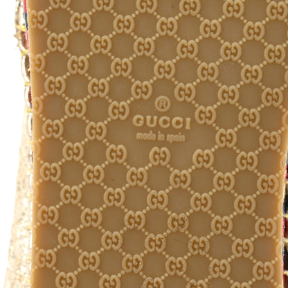Gucci Galassia Web Bee Embroidered Espadrilles  36.5 Platino 7 of 10