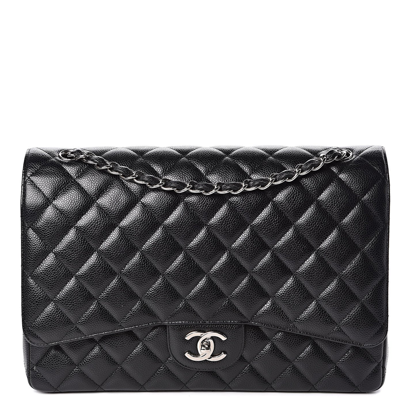 Caviar Quilted Maxi Double Flap Black