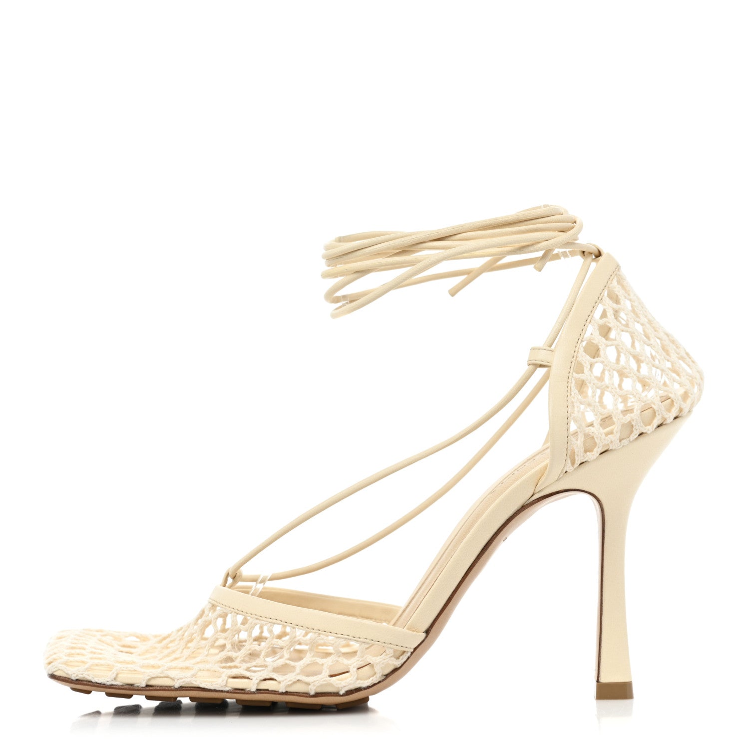 Bottega Veneta Mesh Nappa Stretch Ankle Tie Sandals 39 Toile 1 of 7
