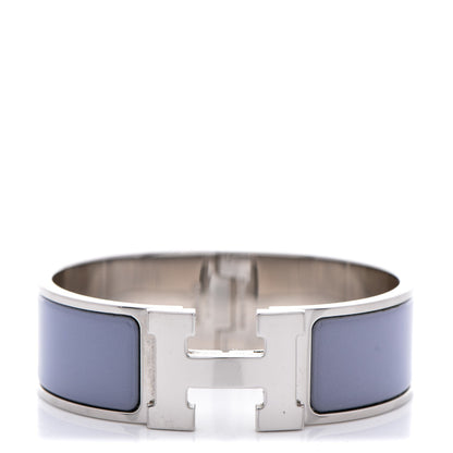 Hermes Enamel Wide Clic Clac H Bracelet GM Bleu Lin 1 of 5