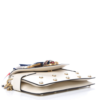 Gucci Nappa Pearl Studded Mini Queen Margaret Broadway Shoulder Bag Mystic White 4 of 9