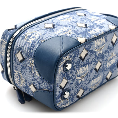 MCM Vintage Jacquard Monogram Rockstar Small Vanity Crossbody Bag Blue 8 of 9