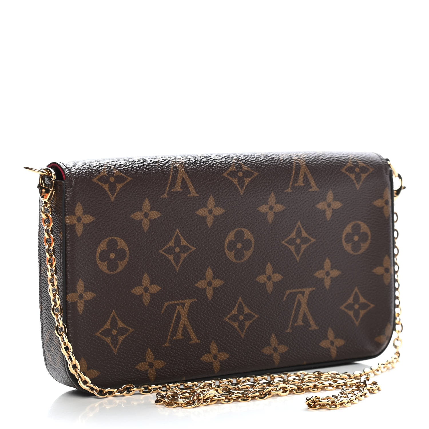 Louis Vuitton Monogram Pochette Felicie Chain Wallet Fuchsia 3 of 8