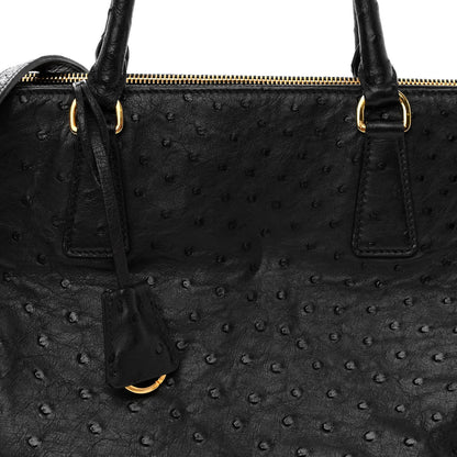Prada Ostrich Double Zip Tote Black 8 of 15