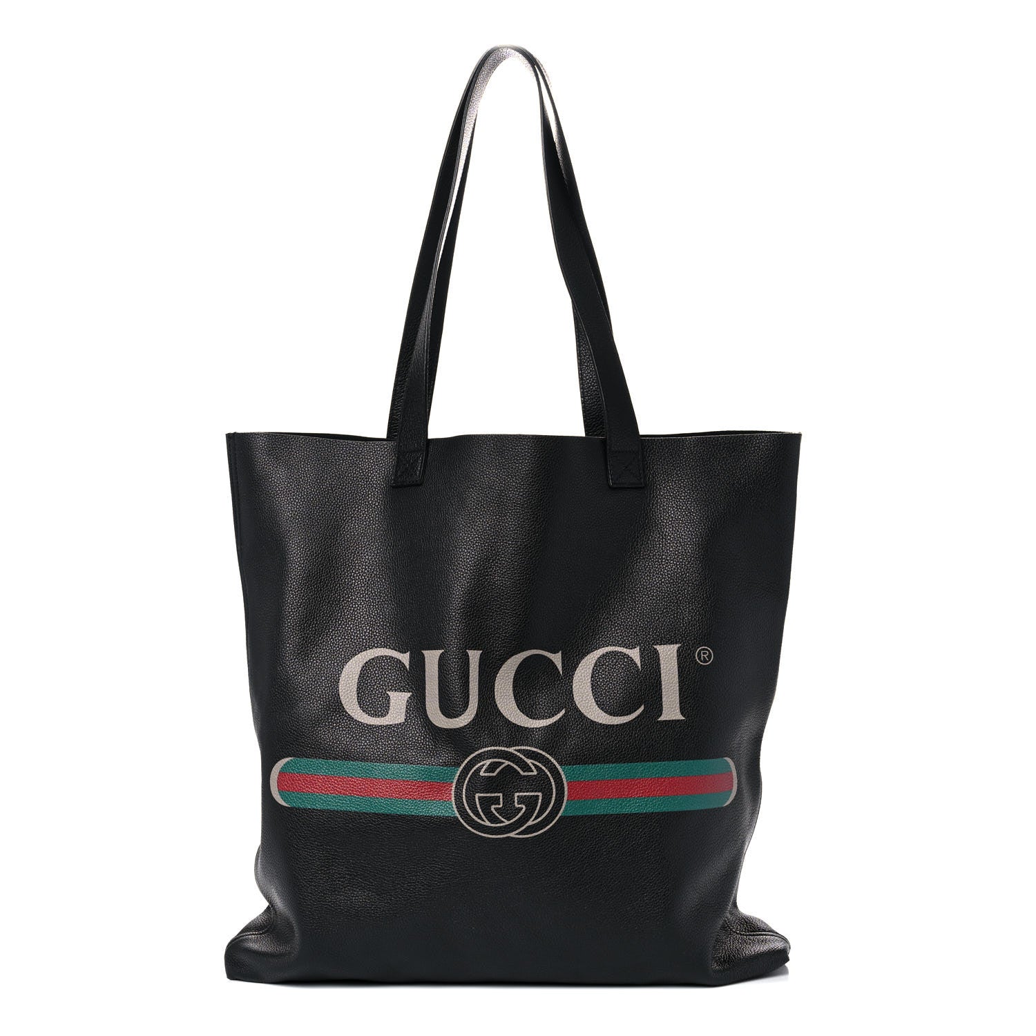 Gucci Calfskin Mens Logo Vertical Shopping Tote Black 1 of 11
