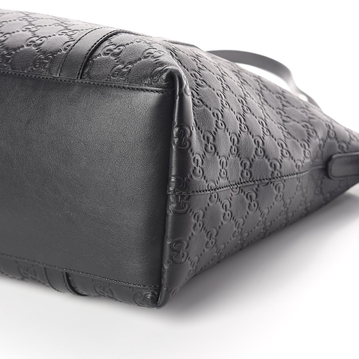 Guccissima Large GG Charm Convertible Dome Satchel Black