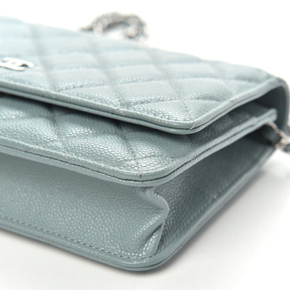 Chanel Caviar Quilted Wallet On Chain WOC Blue 10 of 11