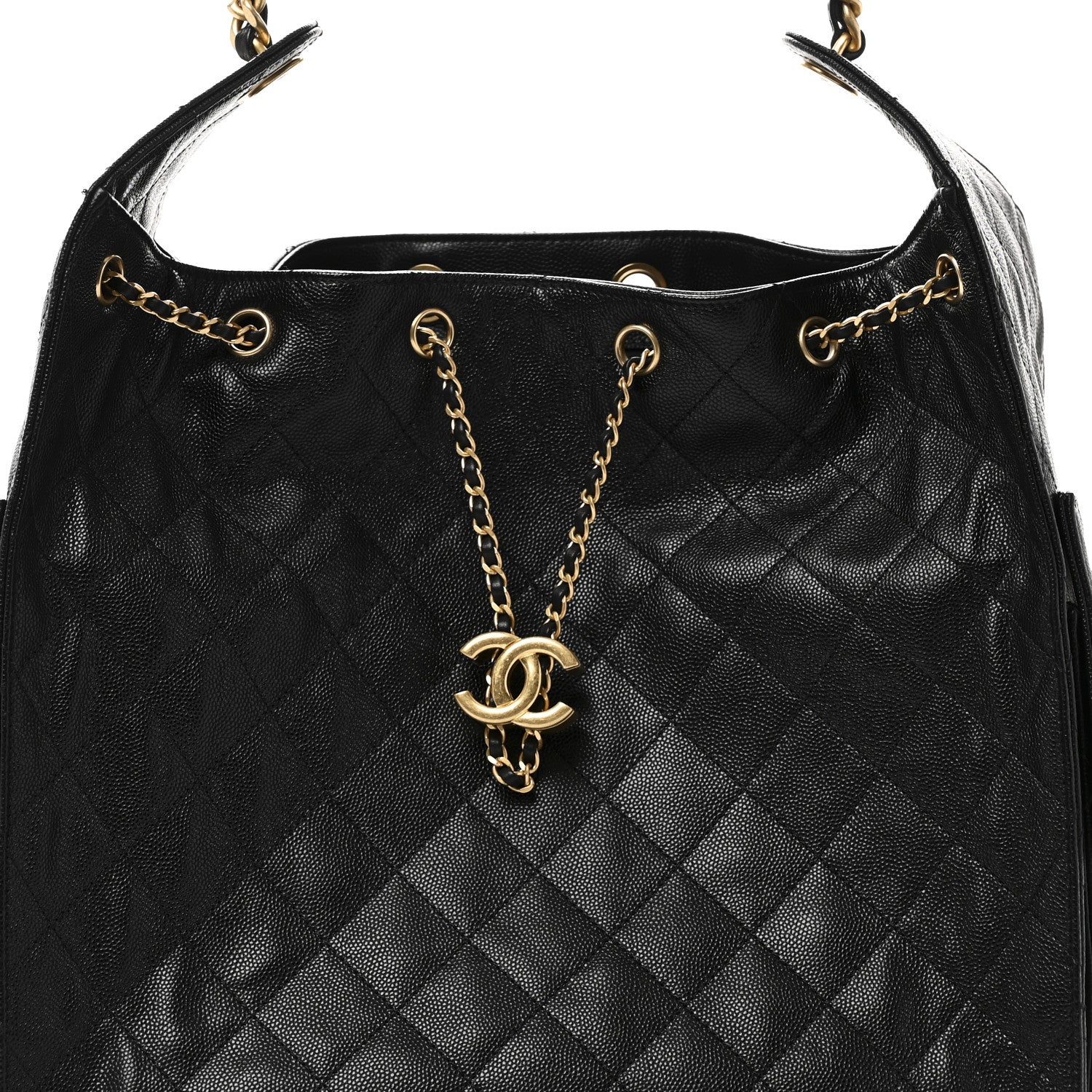Chanel Caviar Quilted Medium Chanel 25 Handbag Black 11 of 12