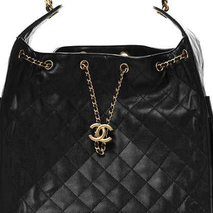 Chanel Caviar Quilted Medium Chanel 25 Handbag Black 11 of 12