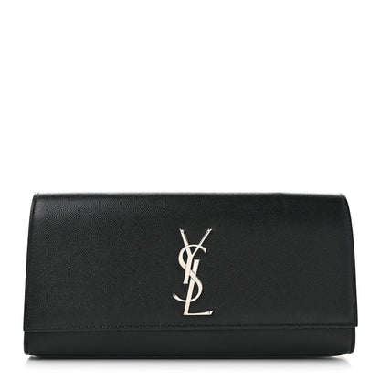 Saint Laurent Grain De Poudre Monogram Cassandre Clutch Black 1 of 8
