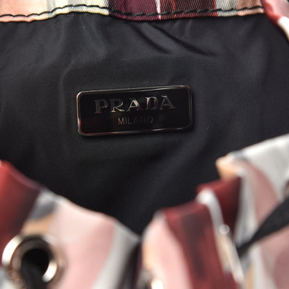 Prada Tessuto Nylon Saffiano Lipstick Print Bucket Wristlet Rosso 6 of 9