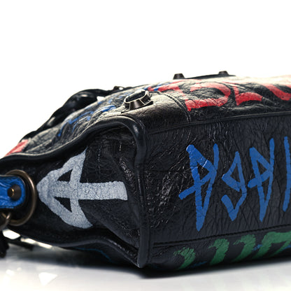 Balenciaga Agneau Graffiti All Over Classic Hardware S City Black Vert Rouge 7 of 8