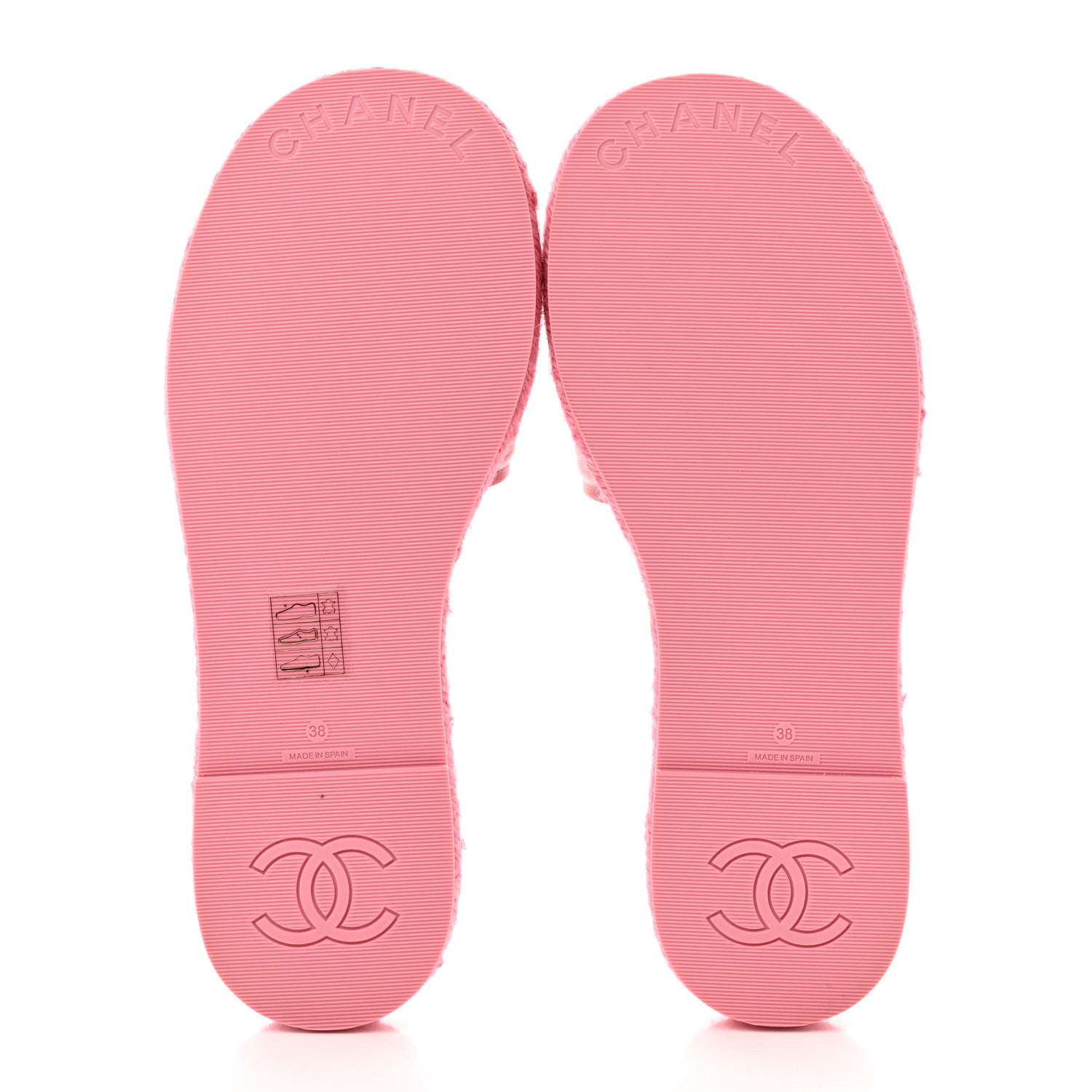 Chanel Lambskin Espadrille Mule Sandals 38 Pink 5 of 8