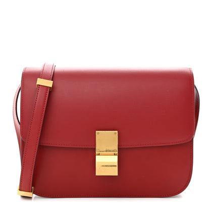 Celine Box Calfskin Medium Classic Box Flap Bag Red 1 of 12