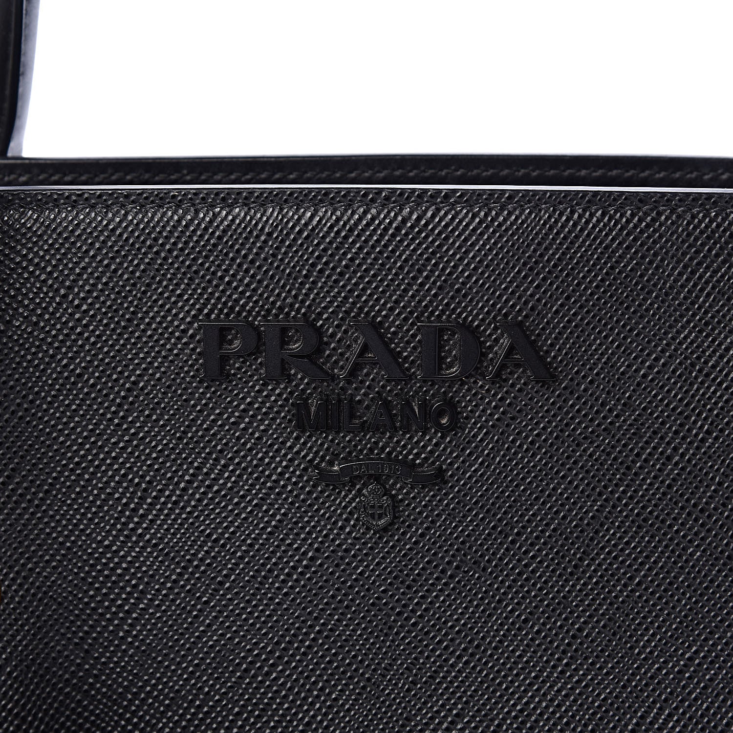 Prada Saffiano Cuir Calfskin Medium Monochrome Top Handle Tote Black 8 of 10
