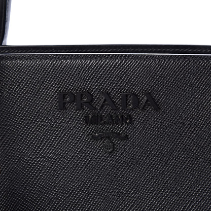 Prada Saffiano Cuir Calfskin Medium Monochrome Top Handle Tote Black 8 of 10