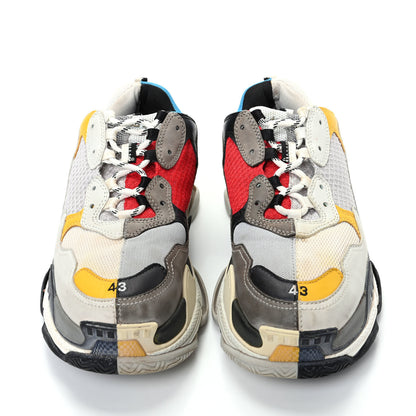 Balenciaga Fabric Mesh Half & Half Colorways Mens Triple S Sneakers 43 Grey Blue Rouge Jaune Black 5 of 10
