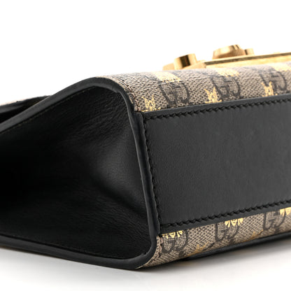 Gucci GG Supreme Monogram Bees Small Padlock Shoulder Bag Black 9 of 14