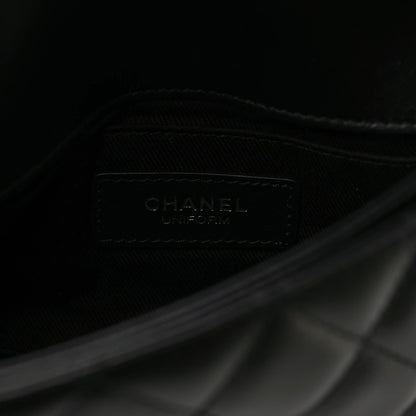Chanel Calfskin Quilted CC Uniform Flap Belt Bag Black 8 of 9