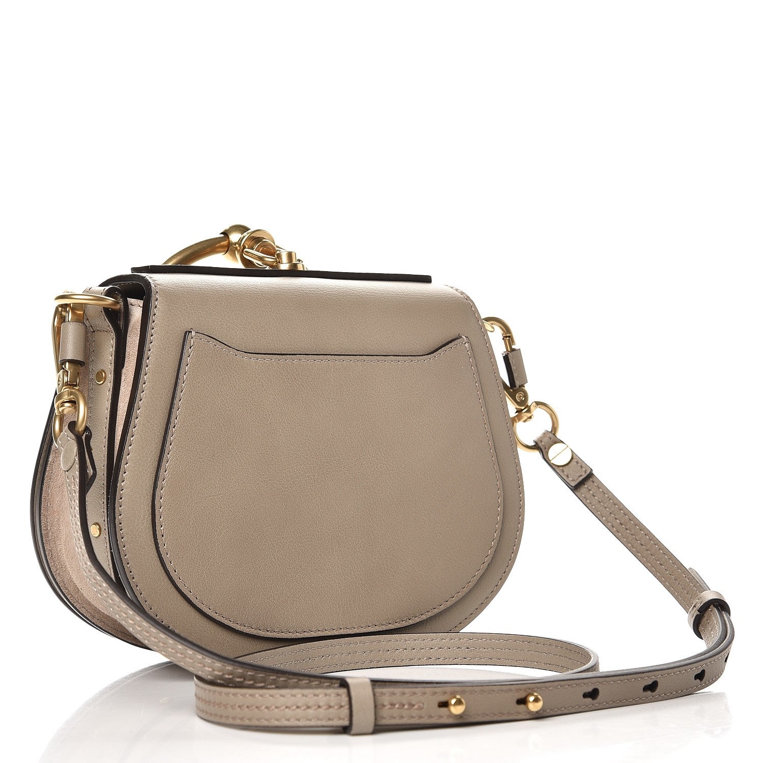 Chloe Calfskin Suede Small Nile Bracelet Bag Motty Grey 3 of 7