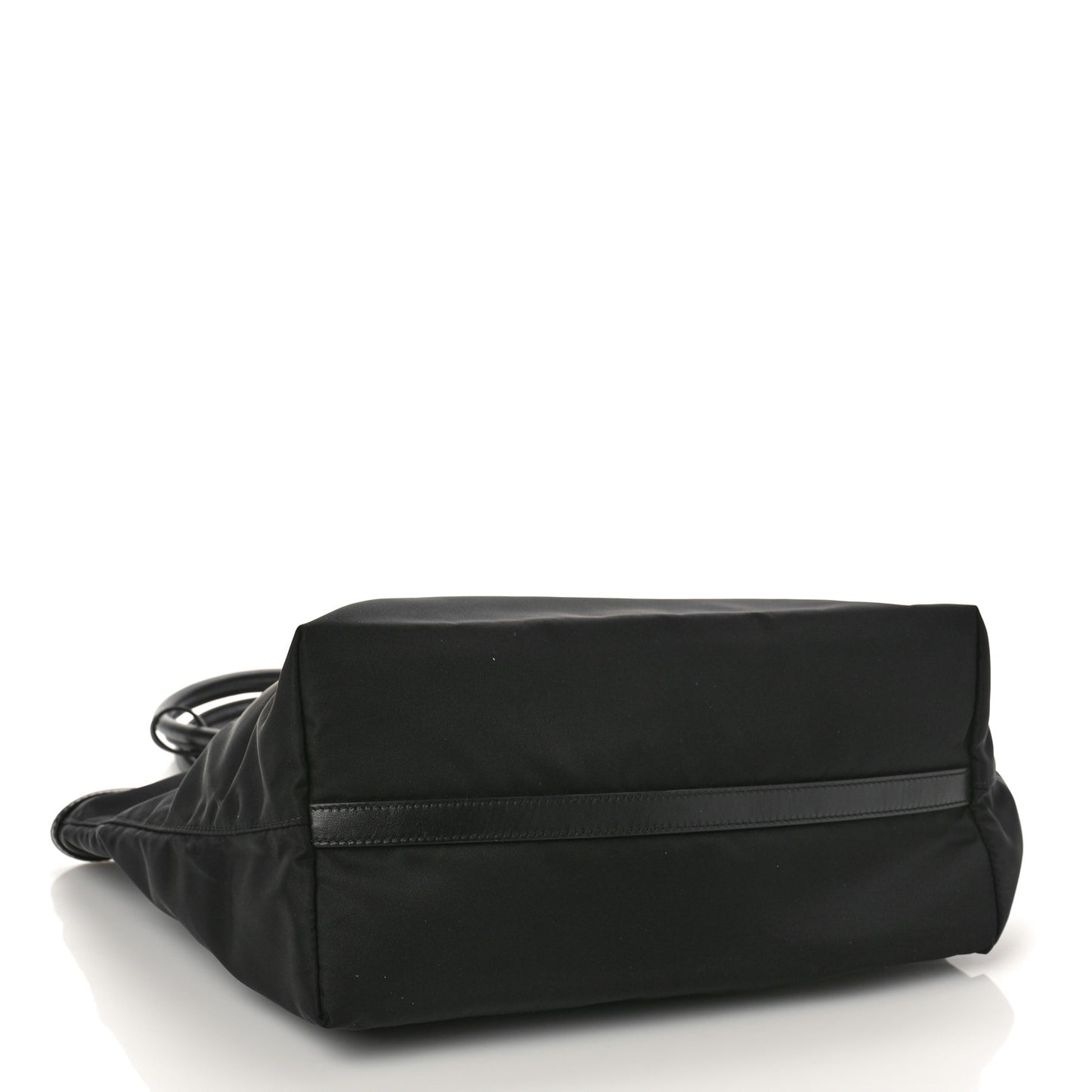 Tessuto Nylon Soft Calf Shopping Tote Black