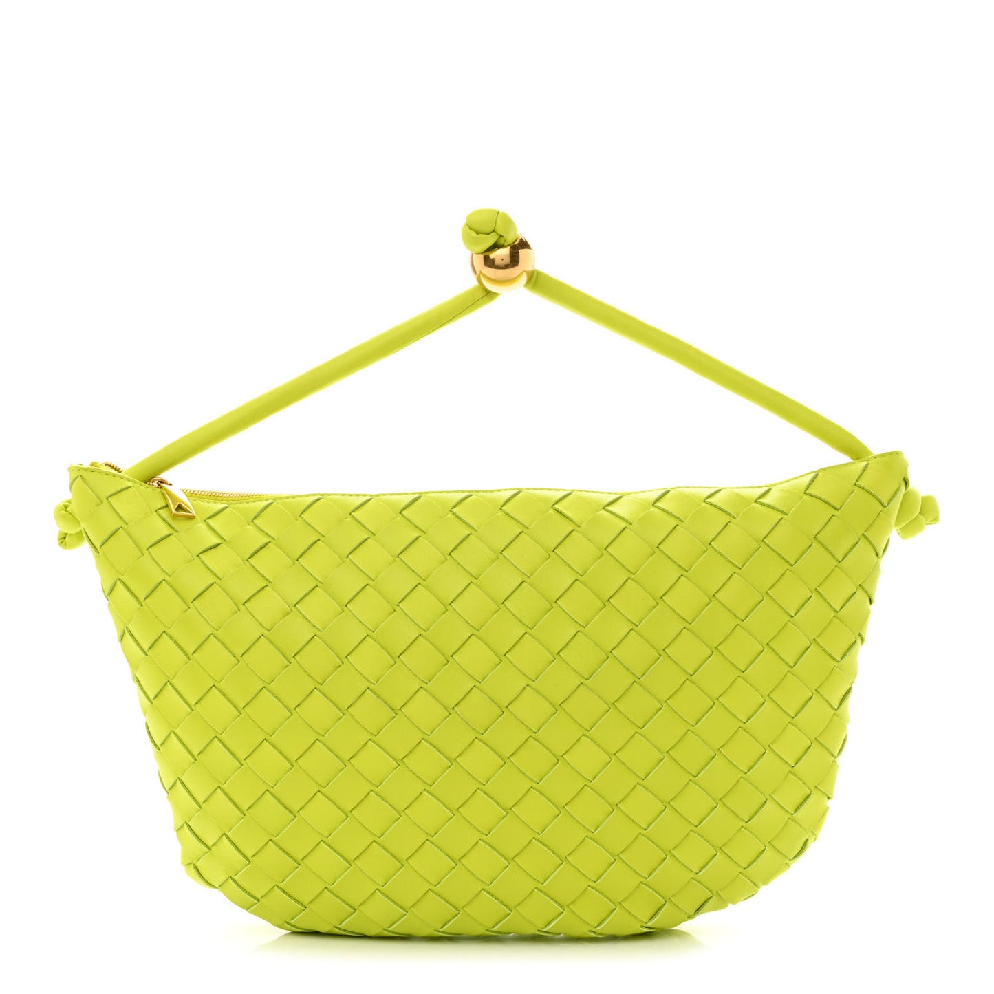 Nappa Intrecciato Small Turn Pouch Acid Kiwi