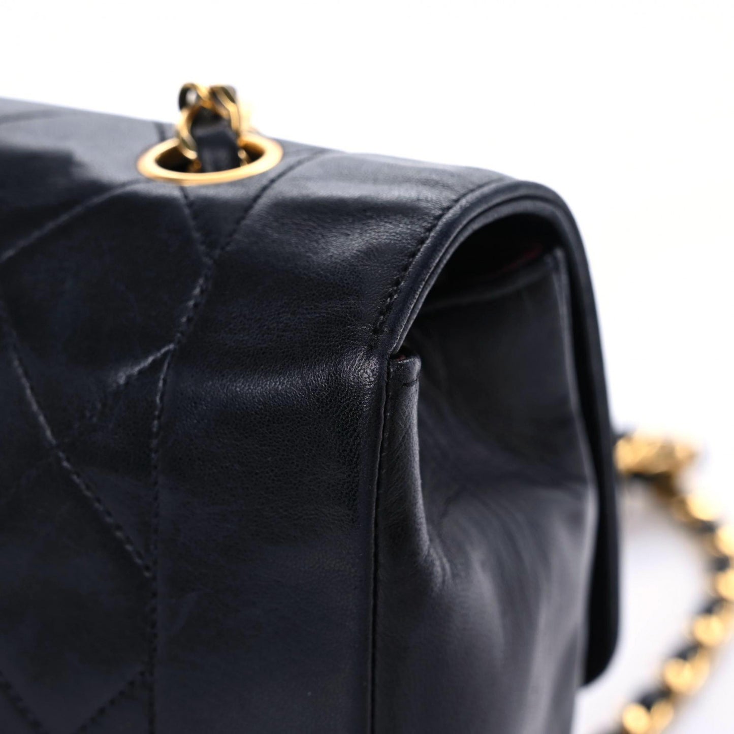 Lambskin Quilted Medium Single Flap Black