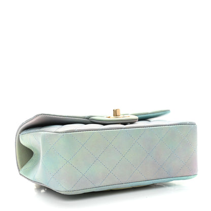 Chanel Lambskin Quilted Ombre Mini Top Handle Rectangular Flap Blue Green 4 of 11