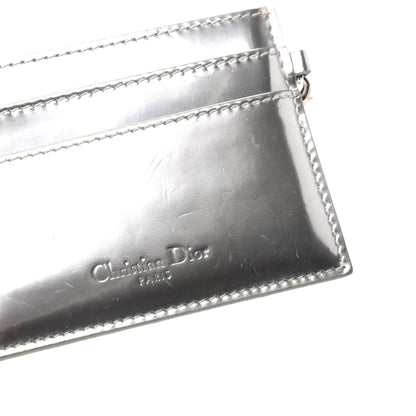 Christian Dior Metallic Patent Micro-Cannage Lady Dior Card Holder Silver 6 of 8