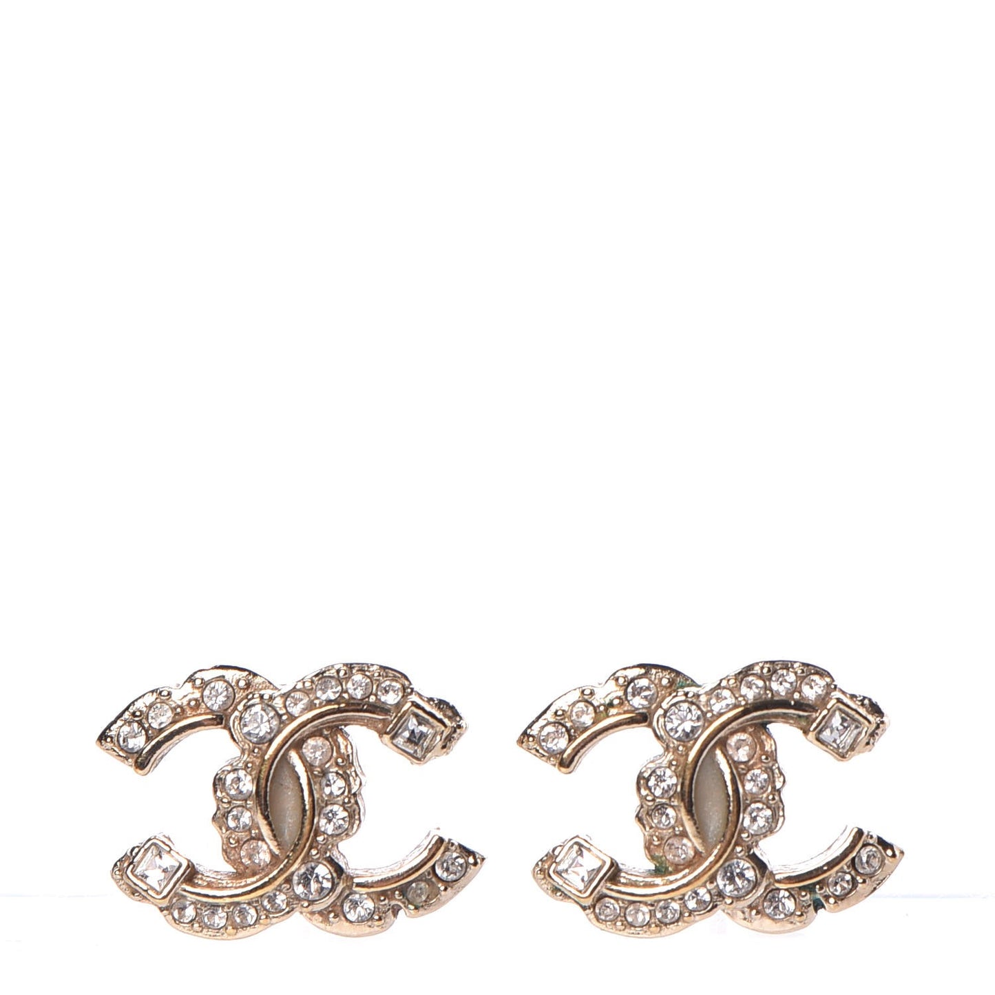 Crystal CC Earrings Gold