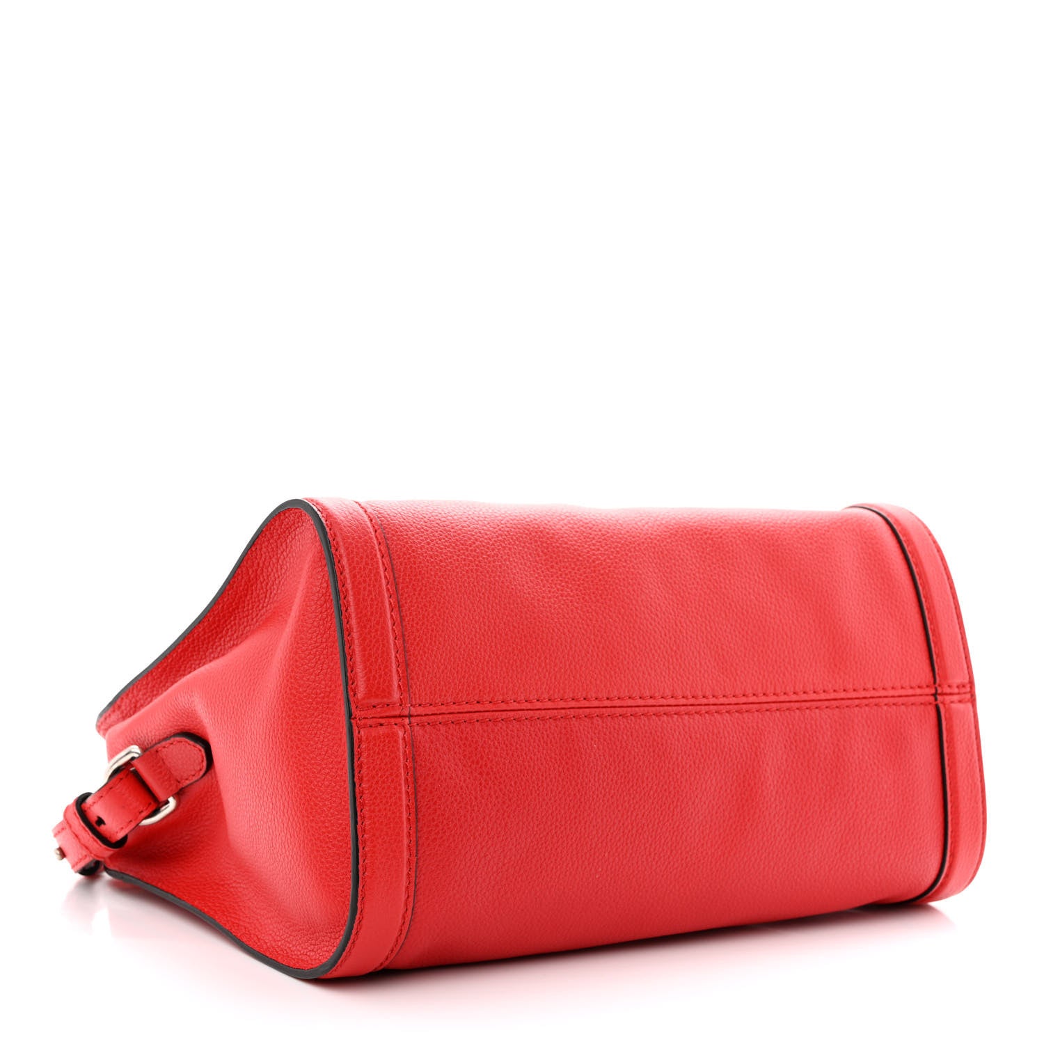 Alexander McQueen Pebbled Calfskin Small Skull Padlock Zip Around Tote Red 4 of 10