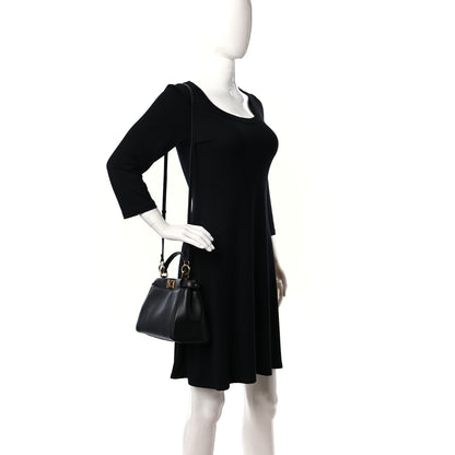 Fendi Nappa Mini Peekaboo Iconic Satchel Black 2 of 10