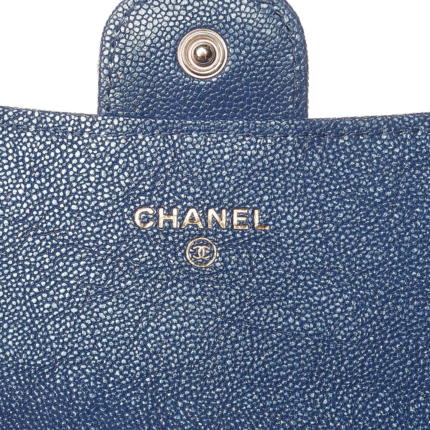 Chanel Iridescent Caviar Quilted Medium Flap Wallet Blue 6 of 11