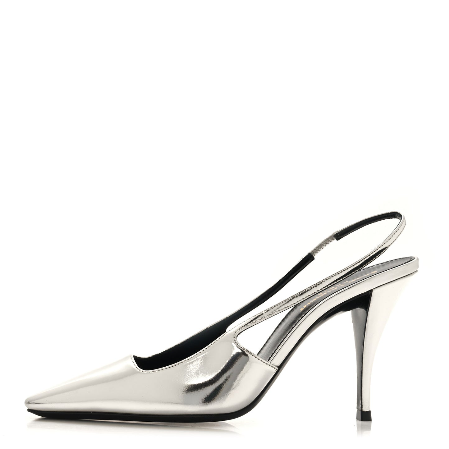 Glazed Calfskin Tom 90 Dream Slingback Pumps 37 Argento