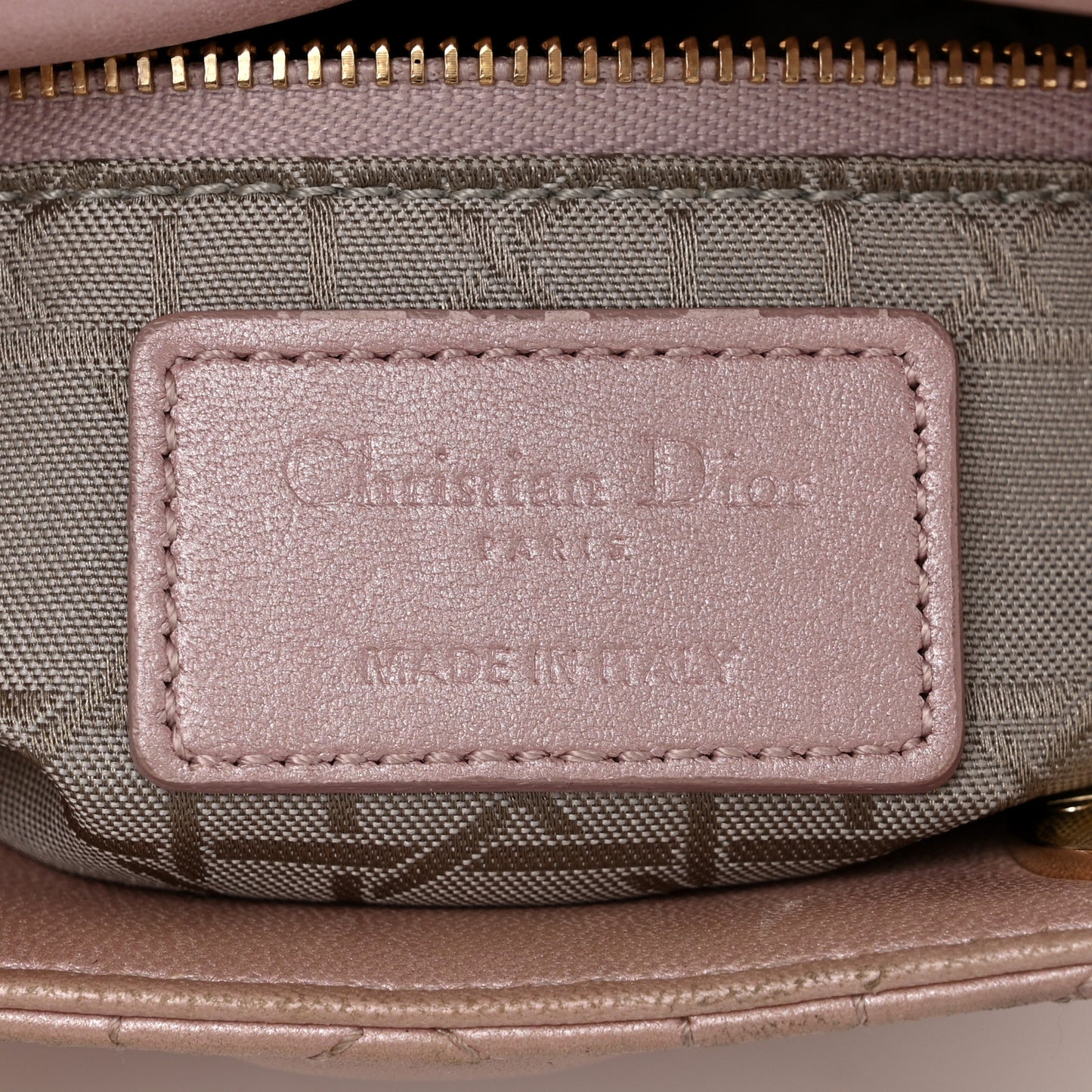 Metallic Lambskin Cannage Mini Lady Dior Lotus