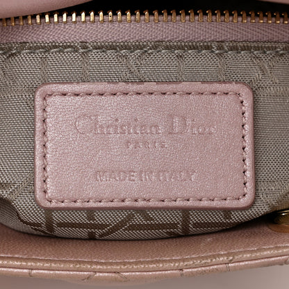 Christian Dior Metallic Lambskin Cannage Mini Lady Dior Lotus 6 of 14