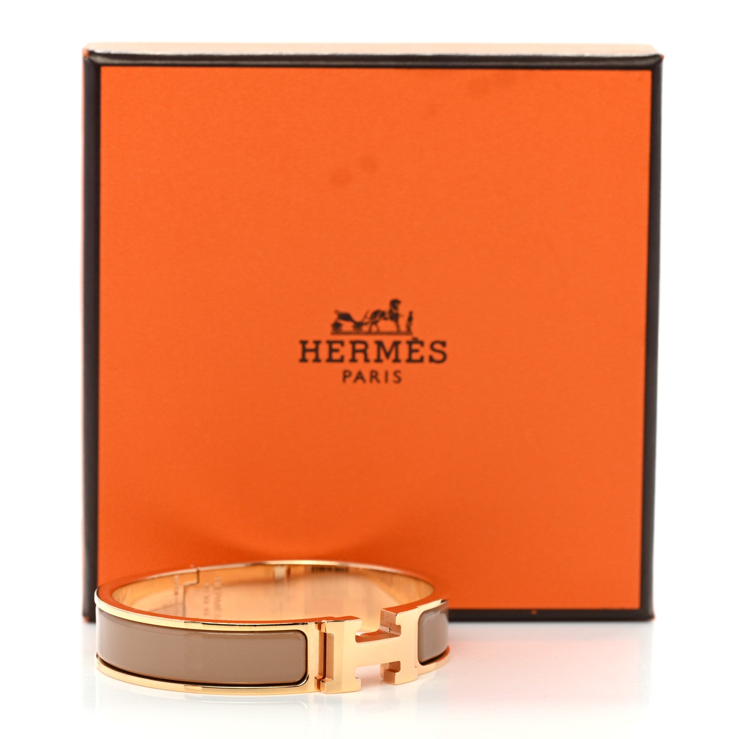 Hermes Enamel Narrow Clic Clac H Bracelet PM Chataigne 5 of 5