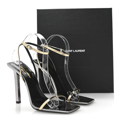 Saint Laurent Metallic Patent Pam 110 Sandals 38.5 Old Gold 8 of 9