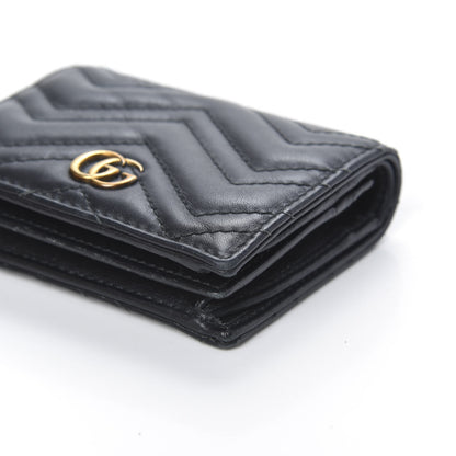 Gucci Calfskin Matelasse GG Marmont Card Case Wallet Black 9 of 13