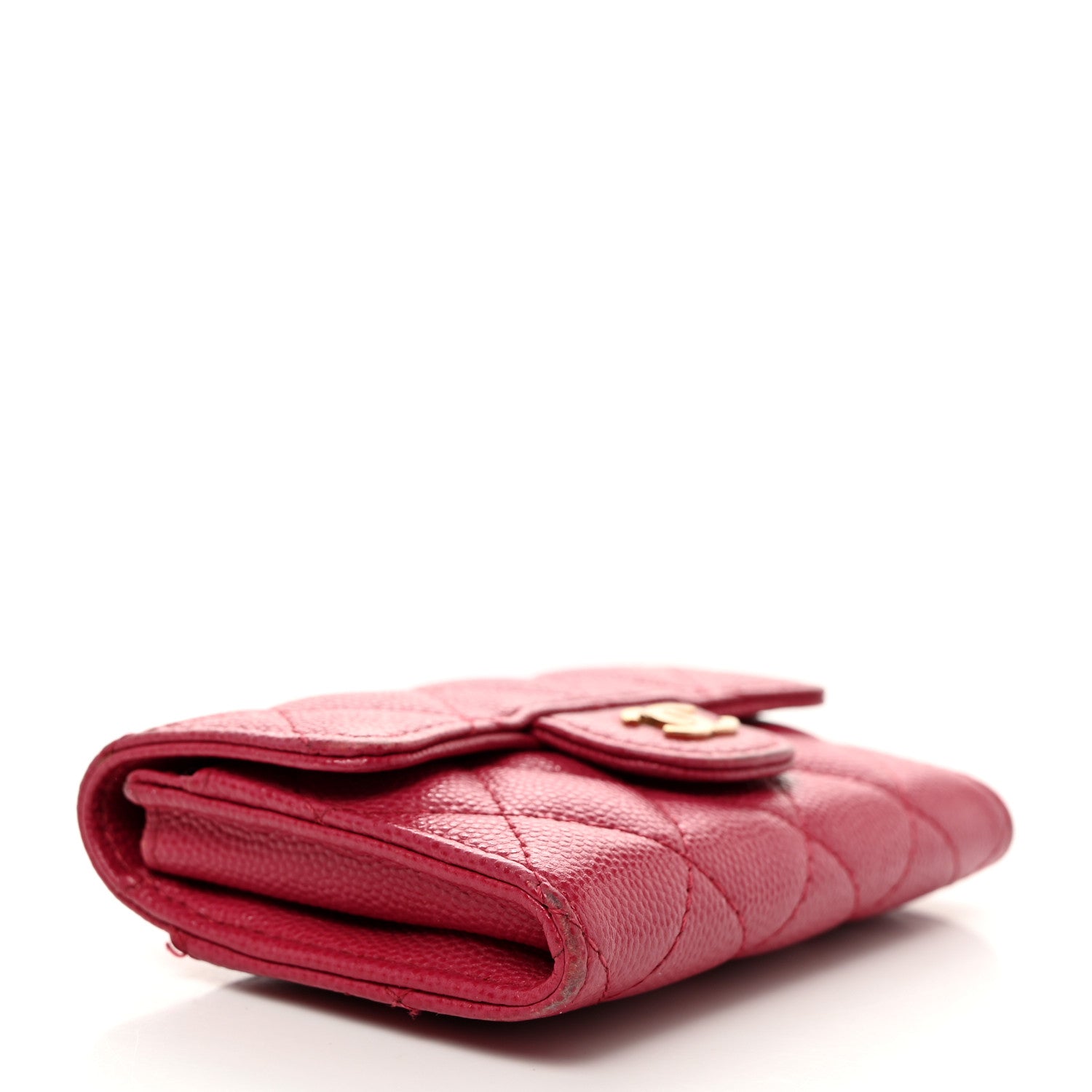 Chanel Caviar Quilted Flap Card Holder Wallet Dark Pink 4 of 11
