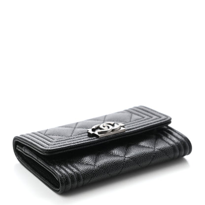 Chanel Caviar Quilted Boy Flap Card Holder Black 4 of 8