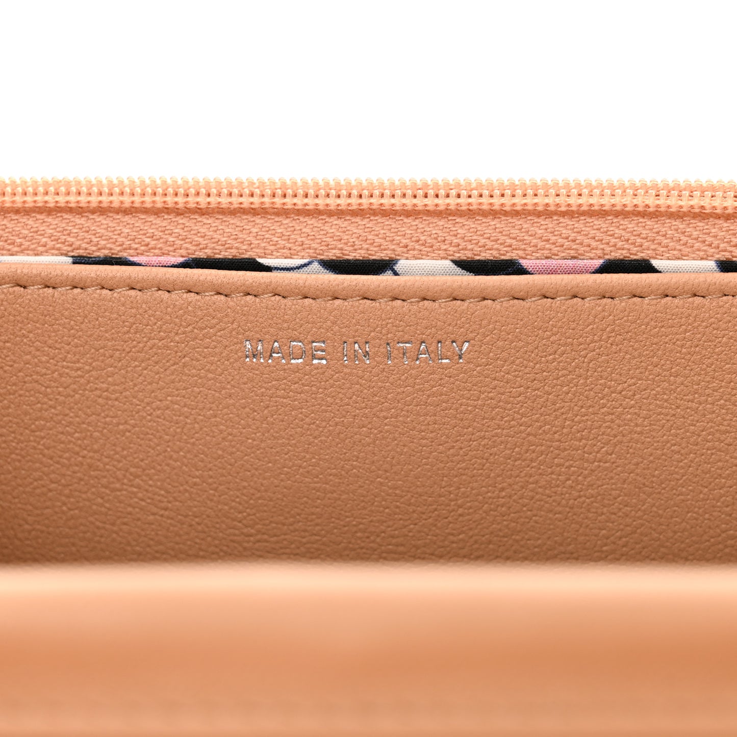 Lambskin Enamel Quilted Wallet on Chain WOC Beige